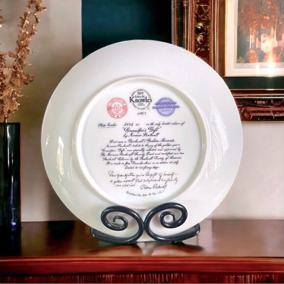 Norman Rockwell l Collector’s Plate l #2448 W l “Grandpa’s Gift” - Picture 5 of 8